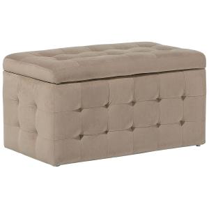 Pouf Chesterfield en velours marron clair