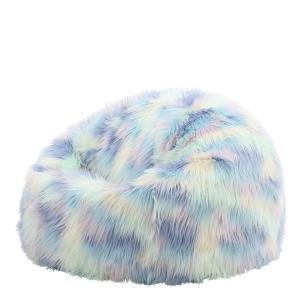 Pouf classique en fausse fourrure licorne