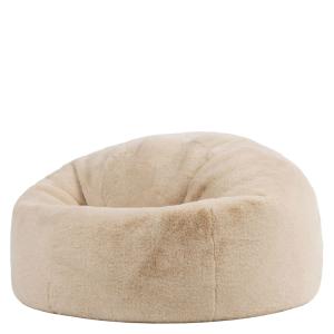 Pouf classique en imitation fourrure de lapin luxueuse, bei…