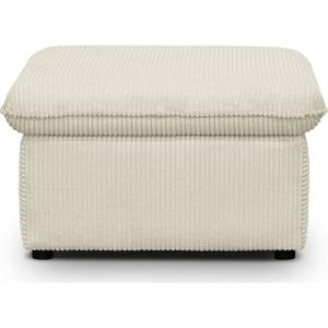 Pouf coffre de rangement en velours côtelé beige