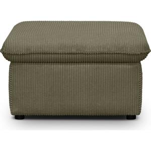 Pouf coffre de rangement en velours côtelé vert kaki