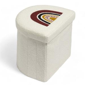 Pouf coffre de rangement enfant  30x30x36 cm Blanc