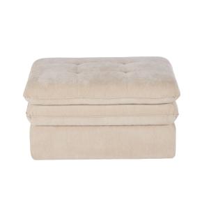 Pouf-coffre en textile recyclé beige