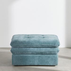 Pouf coffre en textile recyclé bleu pétrole