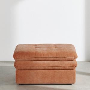 Pouf coffre en textile recyclé rouge brique