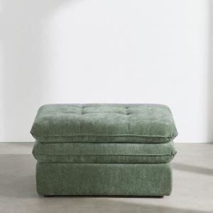 Pouf coffre en textile recyclé vert kaki