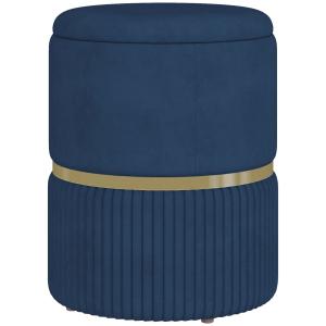 Pouf coffre intégré design velours côtelé acier brossé doré…