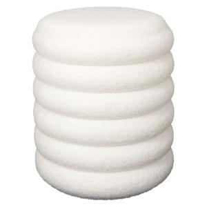 Pouf-Coffre  ø37cm matelassé blanc