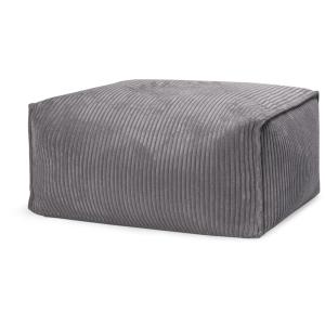 Pouf confort carré velours grosse cote gris anthracite 55x6…