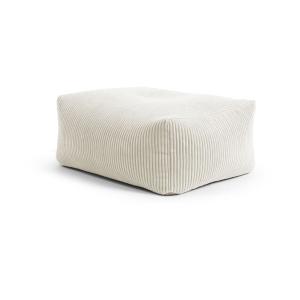 Pouf confort repose pied carré velours grosse cote  beige 5…