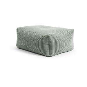 Pouf confort repose pied carré velours grosse cote  sauge 5…