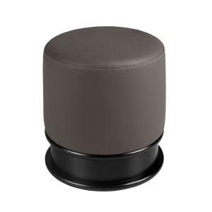 Pouf contemporain en similicuir gris foncé pour votre salon