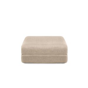Pouf convertible et modulable 1 place en tissu lisse beige