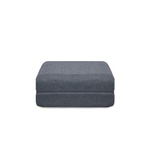 Pouf convertible et modulable 1 place en tissu lisse bleu
