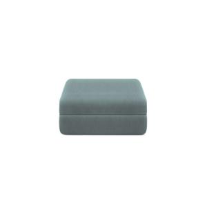 Pouf convertible et modulable 1 place en tissu lisse bleu v…