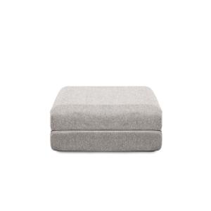 Pouf convertible et modulable 1 place en tissu lisse gris
