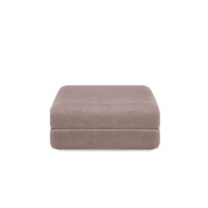Pouf convertible et modulable 1 place en tissu lisse rose