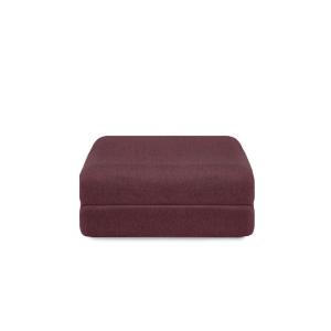 Pouf convertible et modulable 1 place en tissu lisse rouge