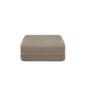 Pouf convertible et modulable 1 place en tissu lisse taupe