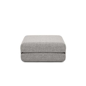 Pouf convertible et modulable 1 place en tweed gris