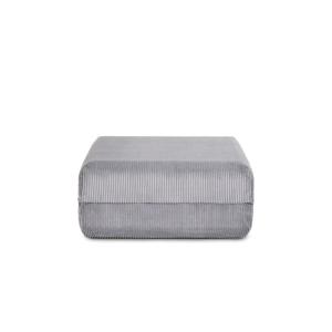 Pouf convertible et modulable 1 place en velours côtelé gri…