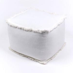 Pouf coton  40x40 cm Blanc