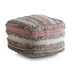 Pouf coton et polyester 45x45x35 cm