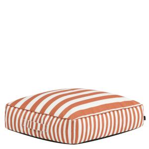 Pouf coussin de sol extérieur en tissu tissé rayé orange te…