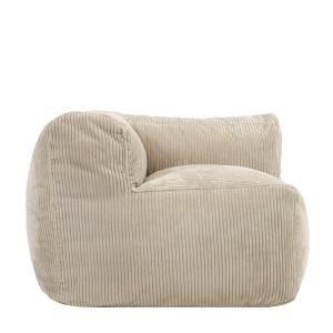 Pouf d'angle modulaire en velours côtelé beige