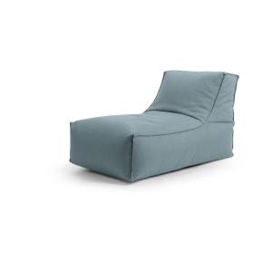 Pouf d'extérieur avec dossier bleu 65x100x65 cm