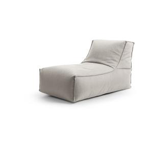 Pouf d'extérieur avec dossier gris clair 65x100x65