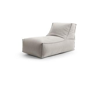 Pouf d'extérieur avec dossier gris clair 65x100x65 cm