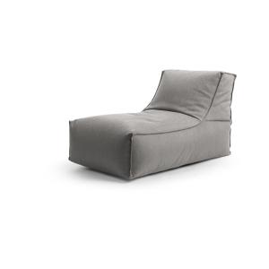 Pouf d'extérieur avec dossier gris moyen 65x100x65 cm