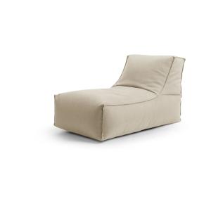 Pouf d'extérieur avec dossier sable 65x100x65 cm