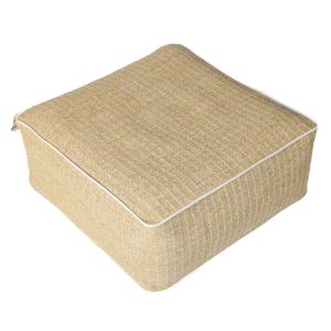 Pouf d'extérieur effet raphia - Carré - 58x58x25cm