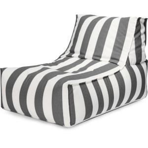 Pouf d'extérieur rayé anthracite et blanc 65x100x65 cm