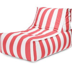 Pouf d'extérieur rayé rouge et blanc  65x100x65 cm