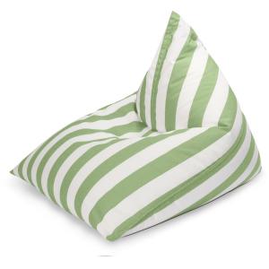 Pouf d'extérieur rayé vert et blanc 110x115x90 cm