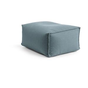 Pouf d'extérieur repose pied carré bleu 55x65x35