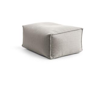 Pouf d'extérieur repose pied carré gris clair 55x65x30 cm