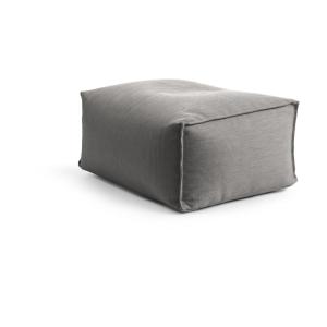 Pouf d'extérieur repose pied carré gris moyen 55x65x30 cm