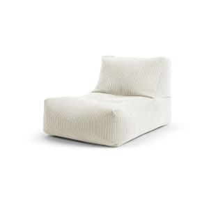 Pouf d'intérieur avec dossier en velours beige 65x100x65