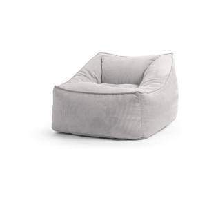 Pouf d'intérieur avec dossier en velours gris clair 95x75x6…