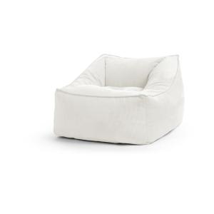Pouf d'intérieur avec dossier en velours naturel 95x75x60 c…