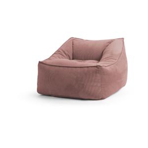 Pouf d'intérieur avec dossier en velours rose 95x75x60