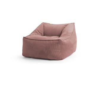 Pouf d'intérieur avec dossier en velours rose 95x75x60 cm