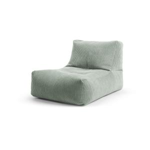 Pouf d'intérieur avec dossier en velours sauge 65x100x65 cm