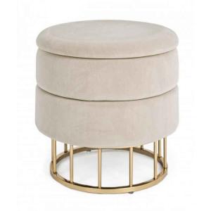Pouf de rangement beige