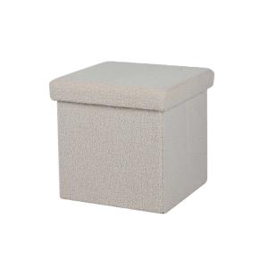 Pouf de rangement pliable blanc