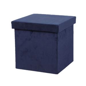 Pouf de rangement pliable bleu